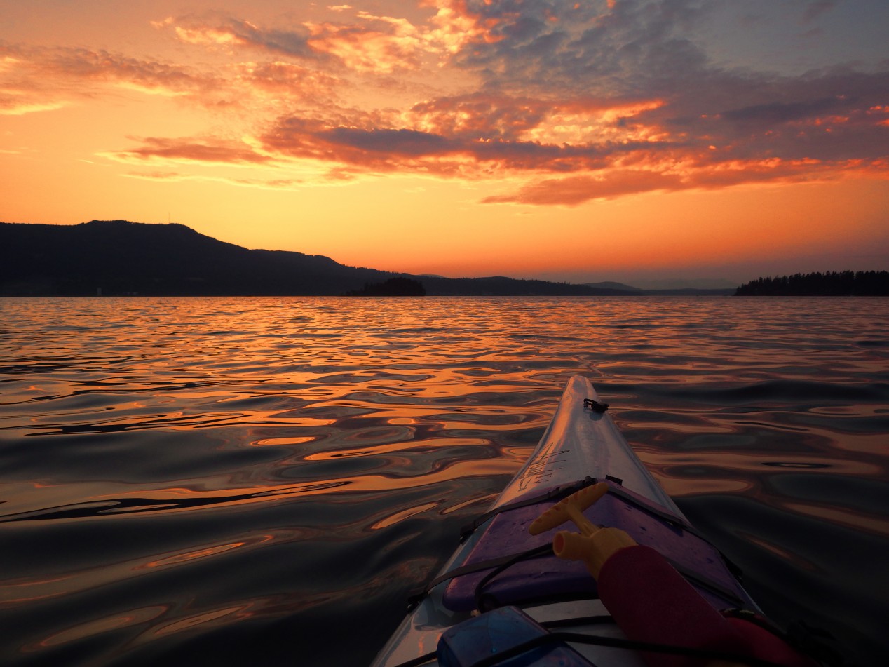 Blair Dwyer kayaking off Vancouver Island